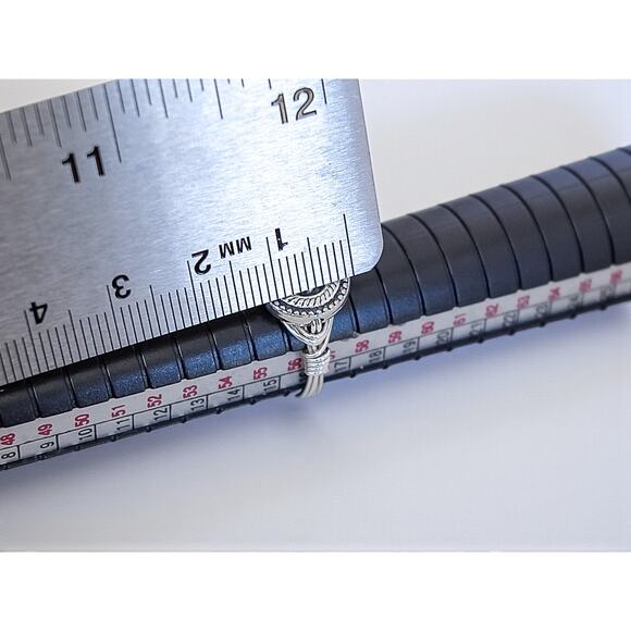 Vintage 925 Silver Wire Wrapped Flower Ring Oxidized Boho Artisan Design - Picture 7 of 7